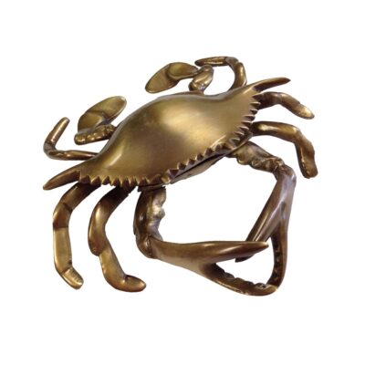 Antiqued Brass Blue Crab Paperweight