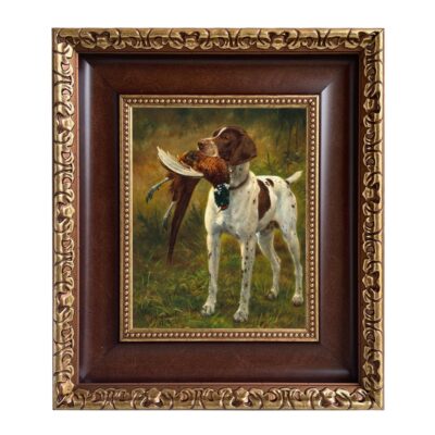 English Pointer with Pheasant Painting Print On Canvas